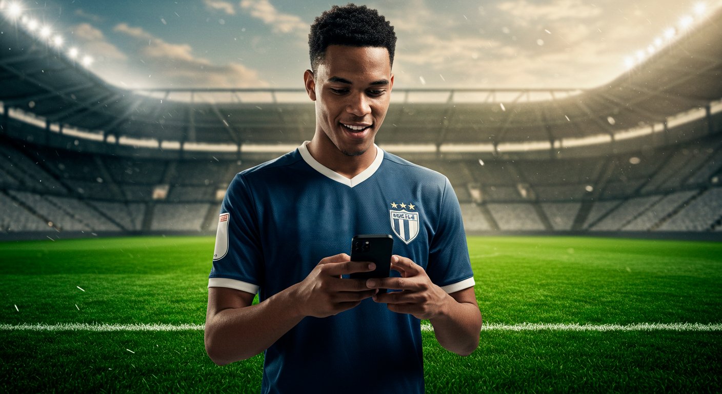 Jogador criando perfil no celular